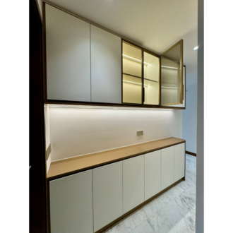 black aluminium frame glass kitchen cabinet door modern design