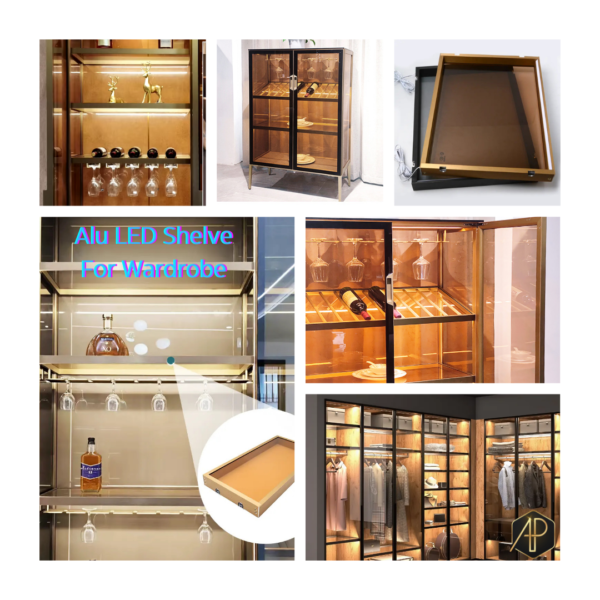 LED glass shelves