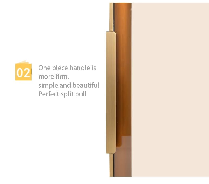 Integrated handle display cabinet glass door