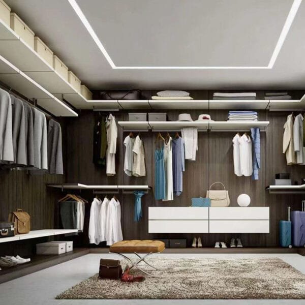 Closet hanging rod Aluminium wardrobe closets set modern design bedroom wall mounted walk-in closet organizer with hanger rack - Image 4