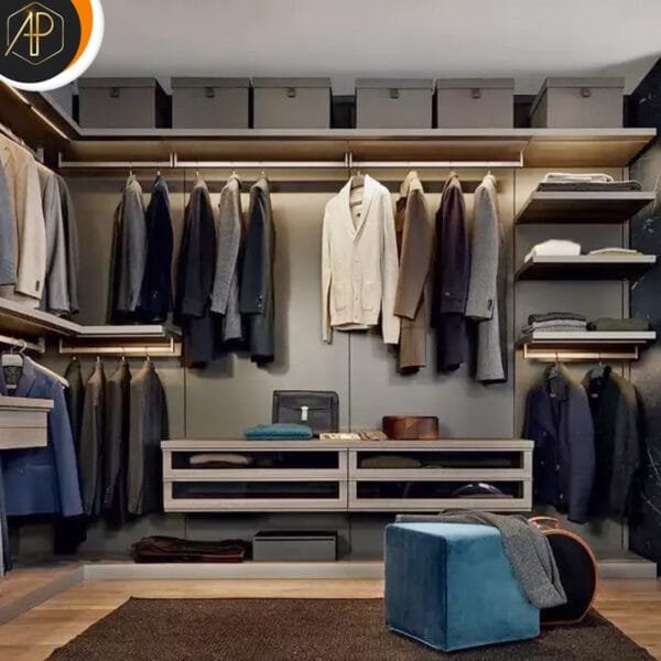 Closet hanging rod Aluminium wardrobe closets set modern design bedroom wall mounted walk-in closet organizer with hanger rack
