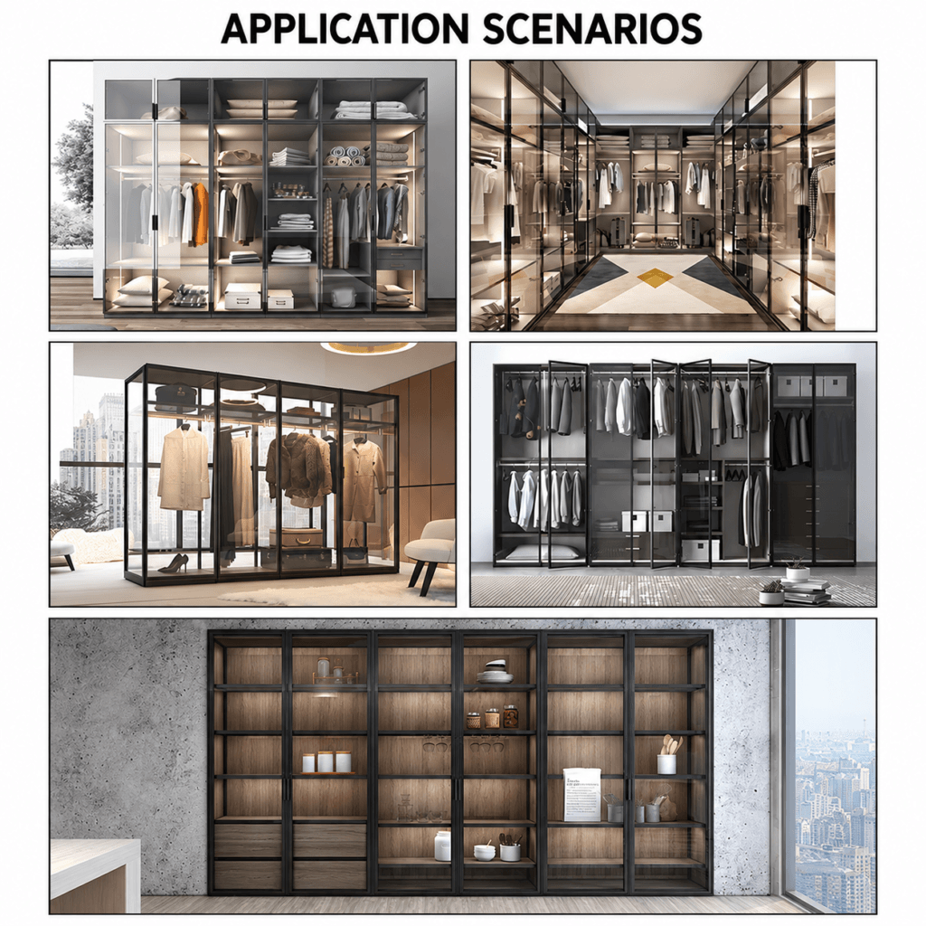 Wardrobe glass door