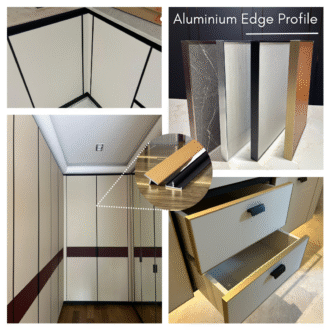 Aluminium Edge Banding Profile Full View for Cabinets and Furniture Edges