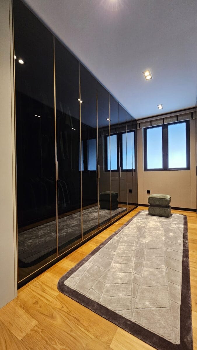gold frame with tinted tempered glass door Singapore