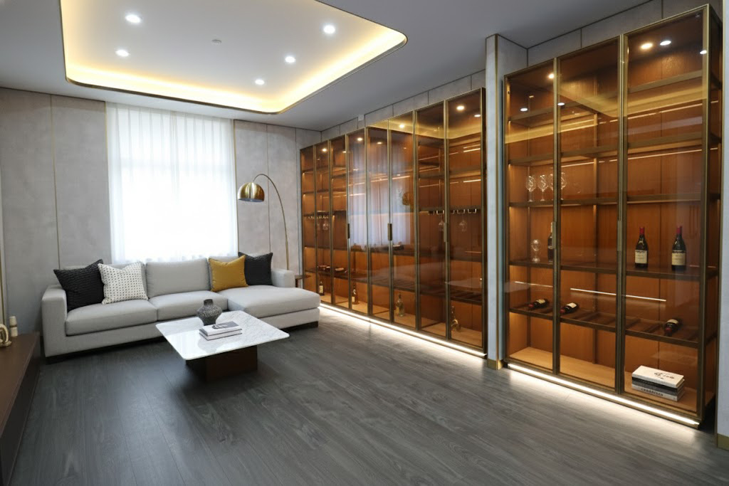 concealed hinge flush mounted aluminum frame glass door