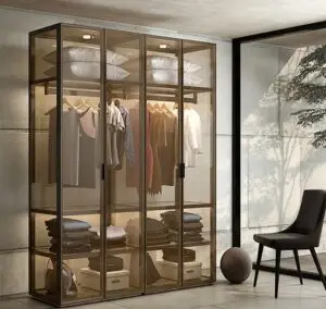 ultra slim profile aluminium glass door kitchen cabinet