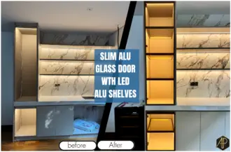 Aluminium LED profile for glass shelves with edge lighting