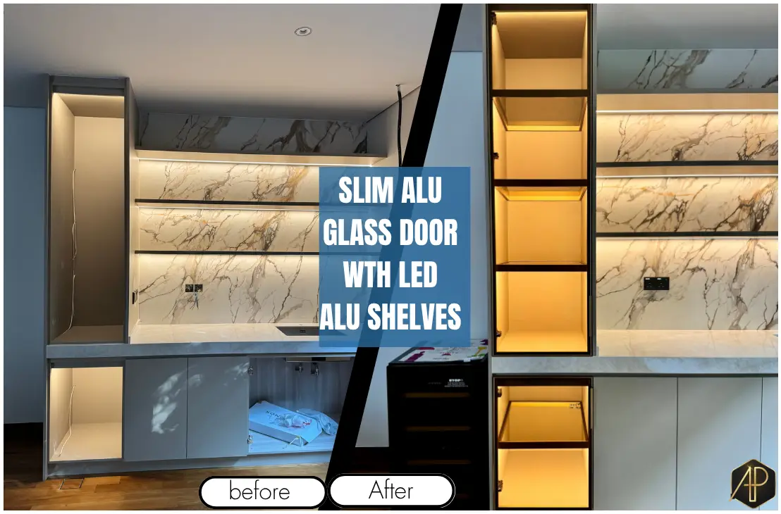 Aluminium LED profile for glass shelves with edge lighting