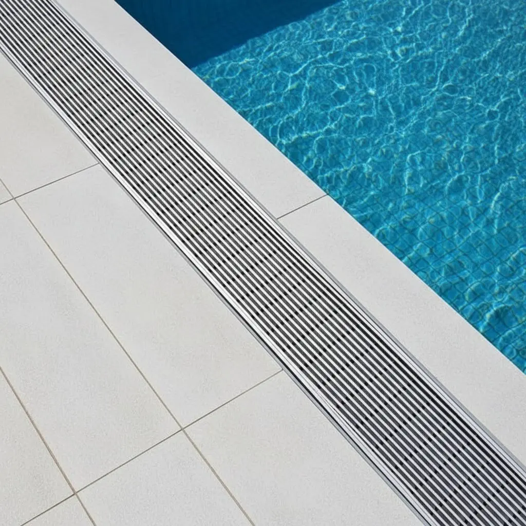 Grade 304 stainless steel wedge wire grating for luxury swimming pool drainage in Singapore