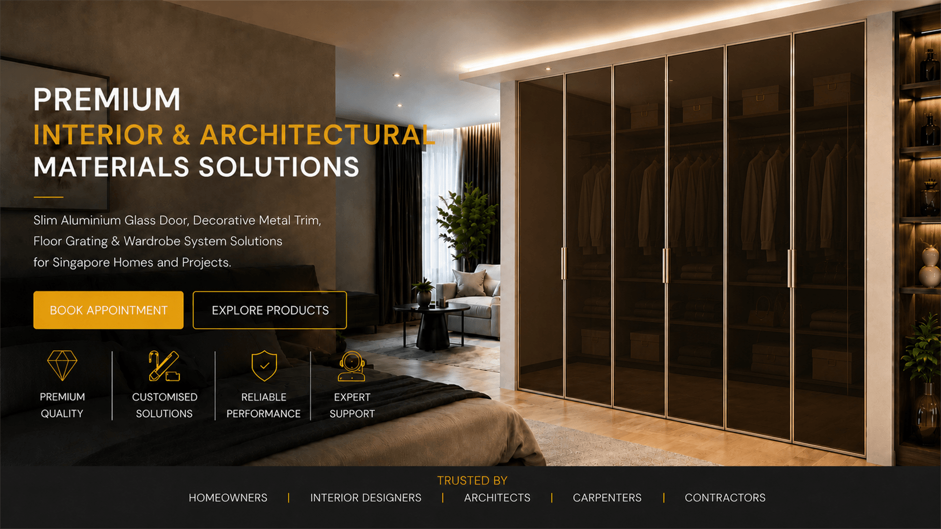 Aluminium glass door