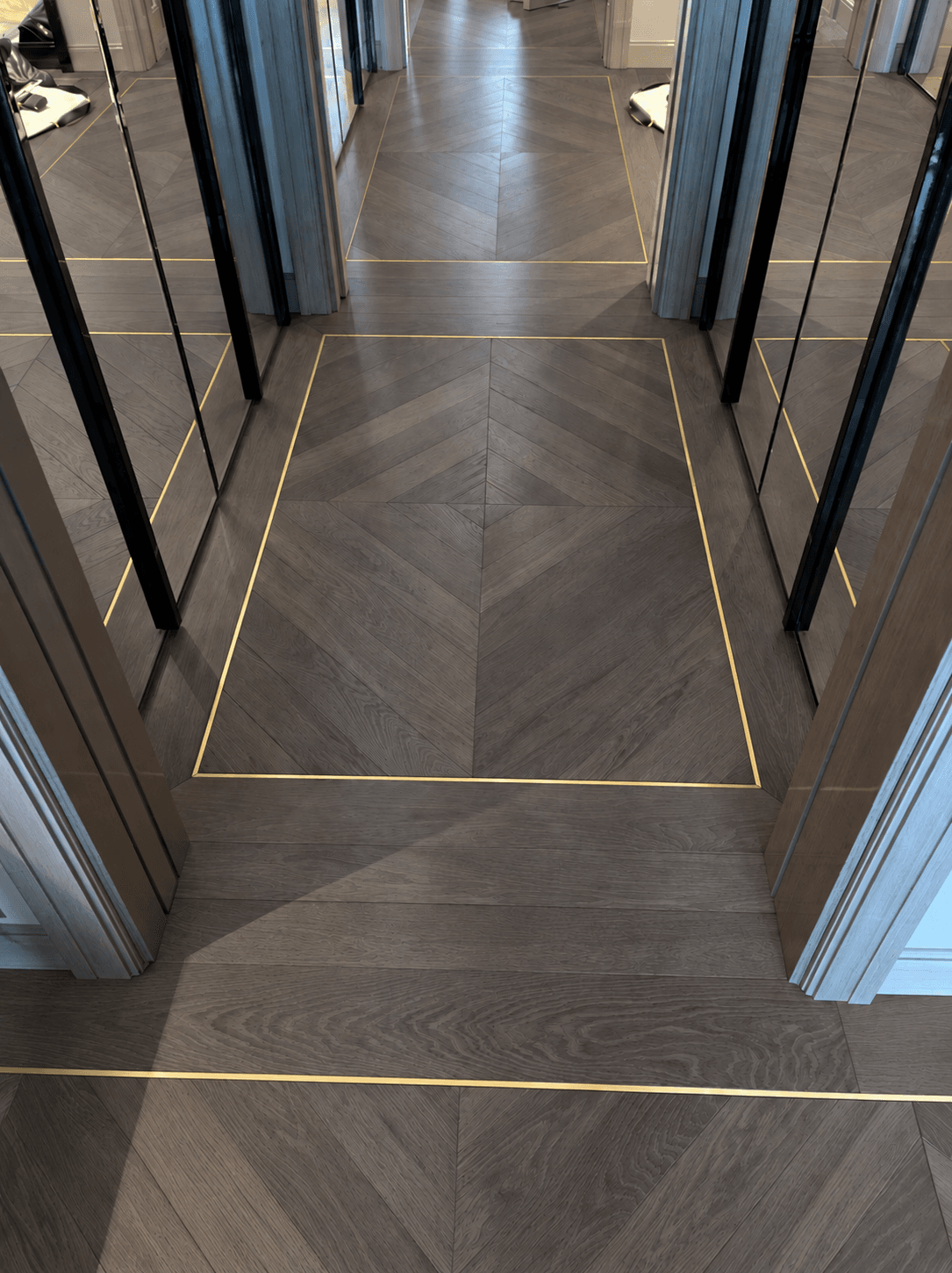 Brass flat bar inlay