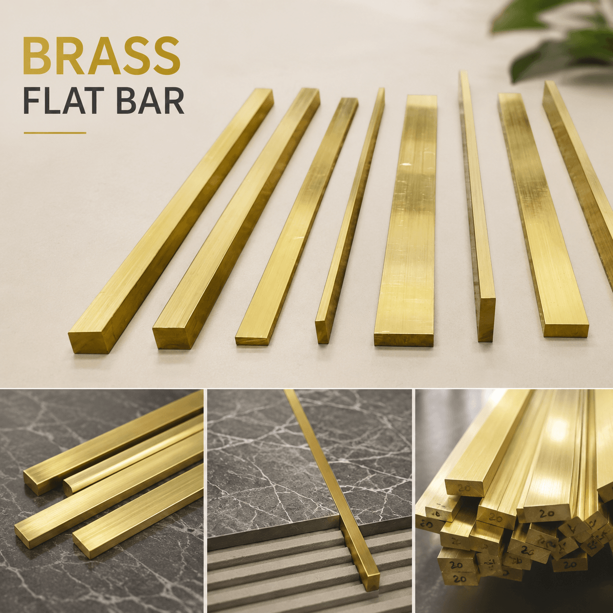 Brass flat bar used for decorative furniture and marble inlay design