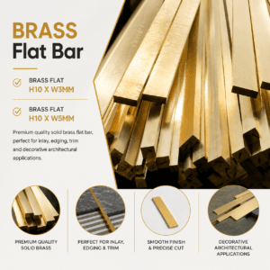Brass flat bar 10mm width available in 3mm and 5mm thickness