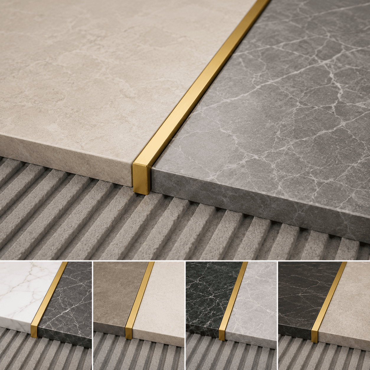 Architectural brass flat bar application for luxury interior design