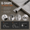 Q shape tile edge trim stainless steel profile for interior finishing