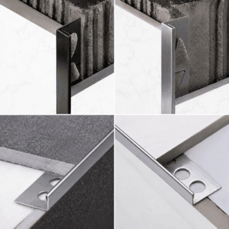 L transition stainless steel tile trim profile for floor finishing